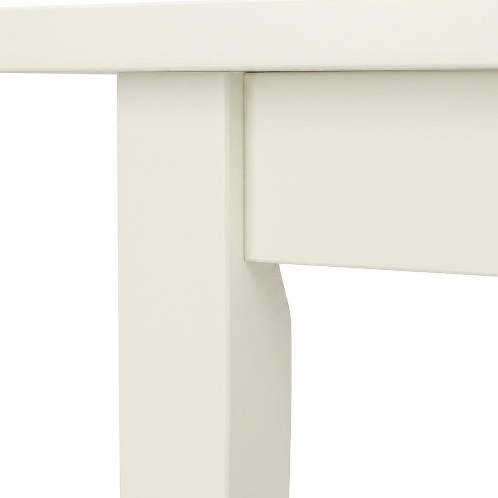 Wood Drop-Leaf Dining Table & Chairs 3-Piece Set, Small Space, Linen White