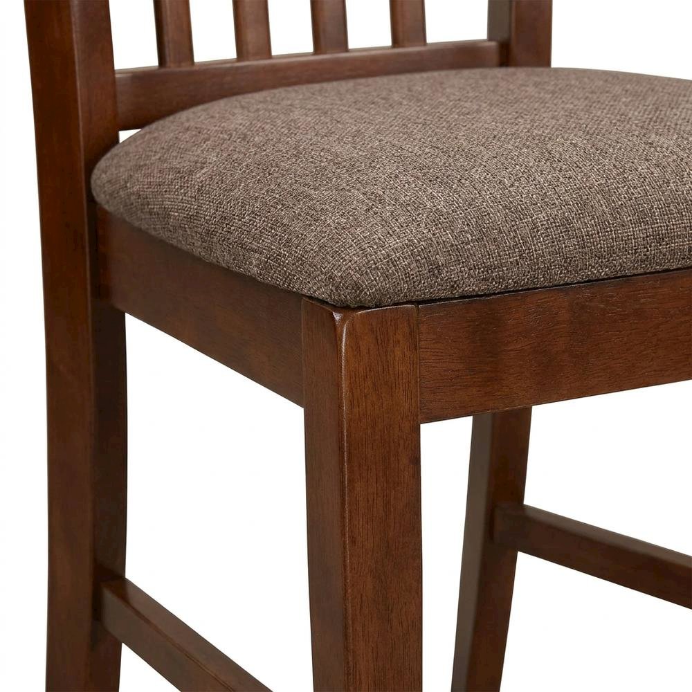 Wood Round Pedestal Dining Table & Chairs 5-Piece Set, Mahogany