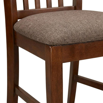 Wood Round Pedestal Dining Table & Chairs 5-Piece Set, Mahogany