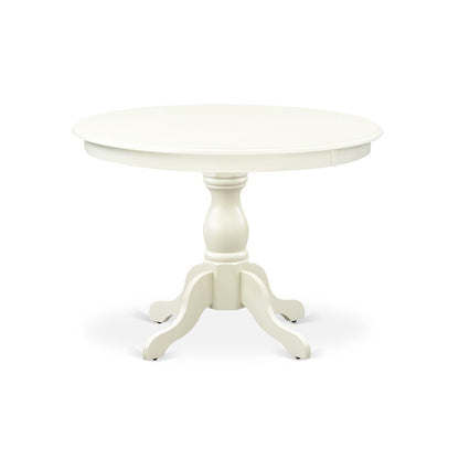 East West Furniture HBCL3-LWH-W 3 Piece Dining Table Set - Linen White Dinner Table and 2 Linen White Kitchen Chairs with Double X-Back - Linen White Finish