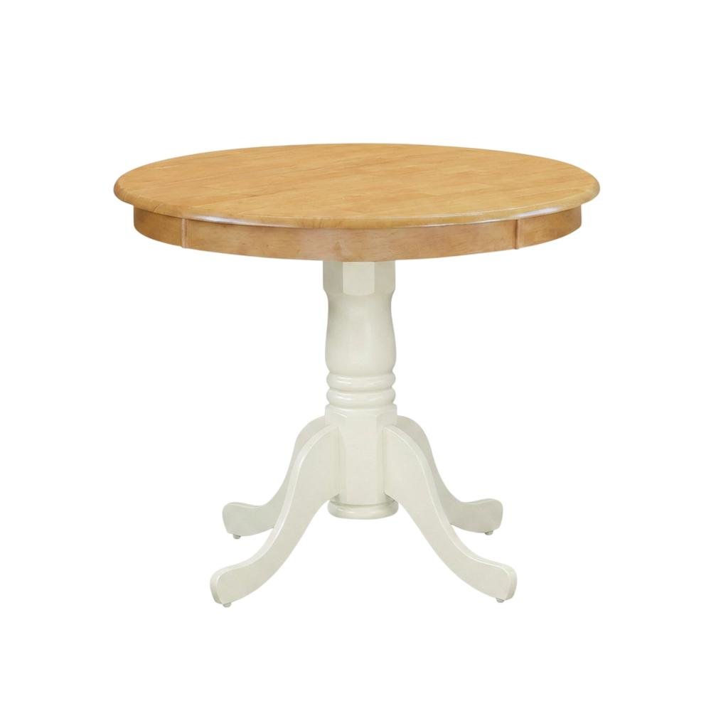Oak Round Pedestal Dining Table, Traditional Style, Seats 4