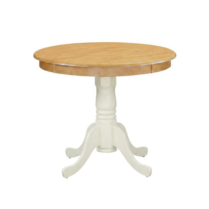Oak Round Pedestal Dining Table, Traditional Style, Seats 4