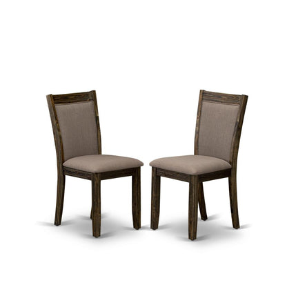 X776MZ748-5 - 5-Pc Modern Dining Set - 4 Parson Chairs and 1 Dining Table (Distressed Jacobean Finish)