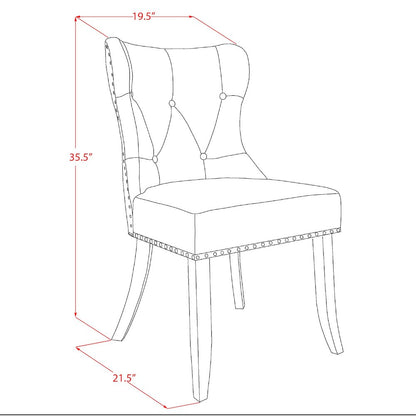 East West Furniture V627SI121-6 6-Pc Dining Room Table Set- 4 Parson Dining Room Chairs with Blue Linen Fabric Seat and Button Tufted Chair Back - Rectangular Top & Wooden Legs Wood Kitchen Table and