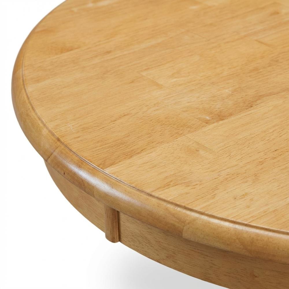 Oak Round Pedestal Dining Table, Traditional Style, Seats 4