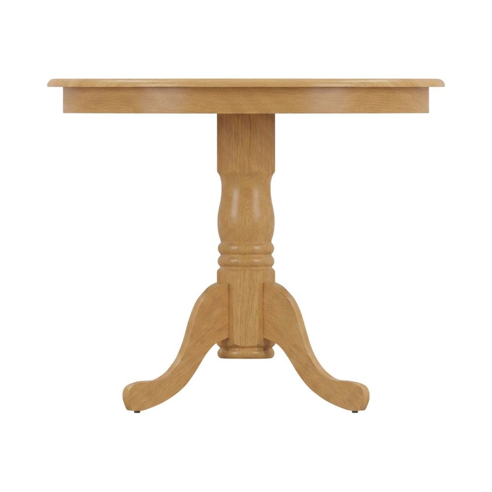 Solid Wood Round Kitchen Table & Chairs 3-Piece, Microfiber Seats
