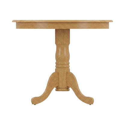 Solid Wood Round Kitchen Table & Chairs 3-Piece, Microfiber Seats