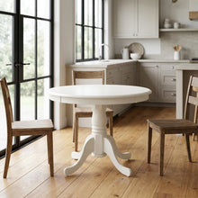 Elegant Round Small Dining Table – White Finish, Ideal for 2 or 4
