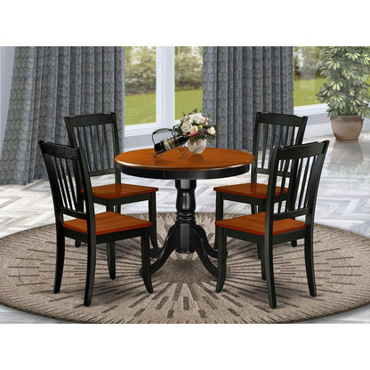 Dining Room Set Black & Cherry, ANDA5-BCH-W