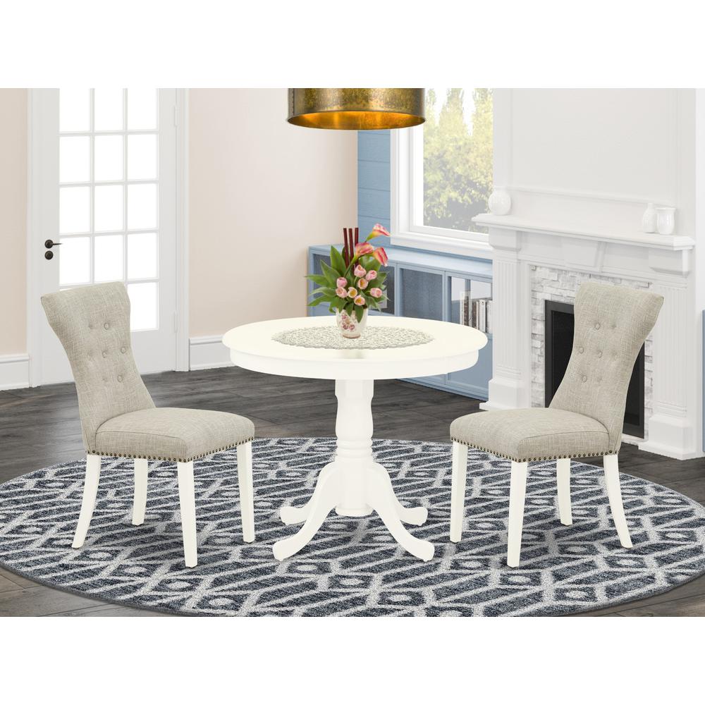 Dining Room Set Linen White, ANGA3-LWH-35