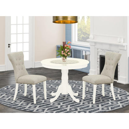 Dining Room Set Linen White, ANGA3-LWH-35