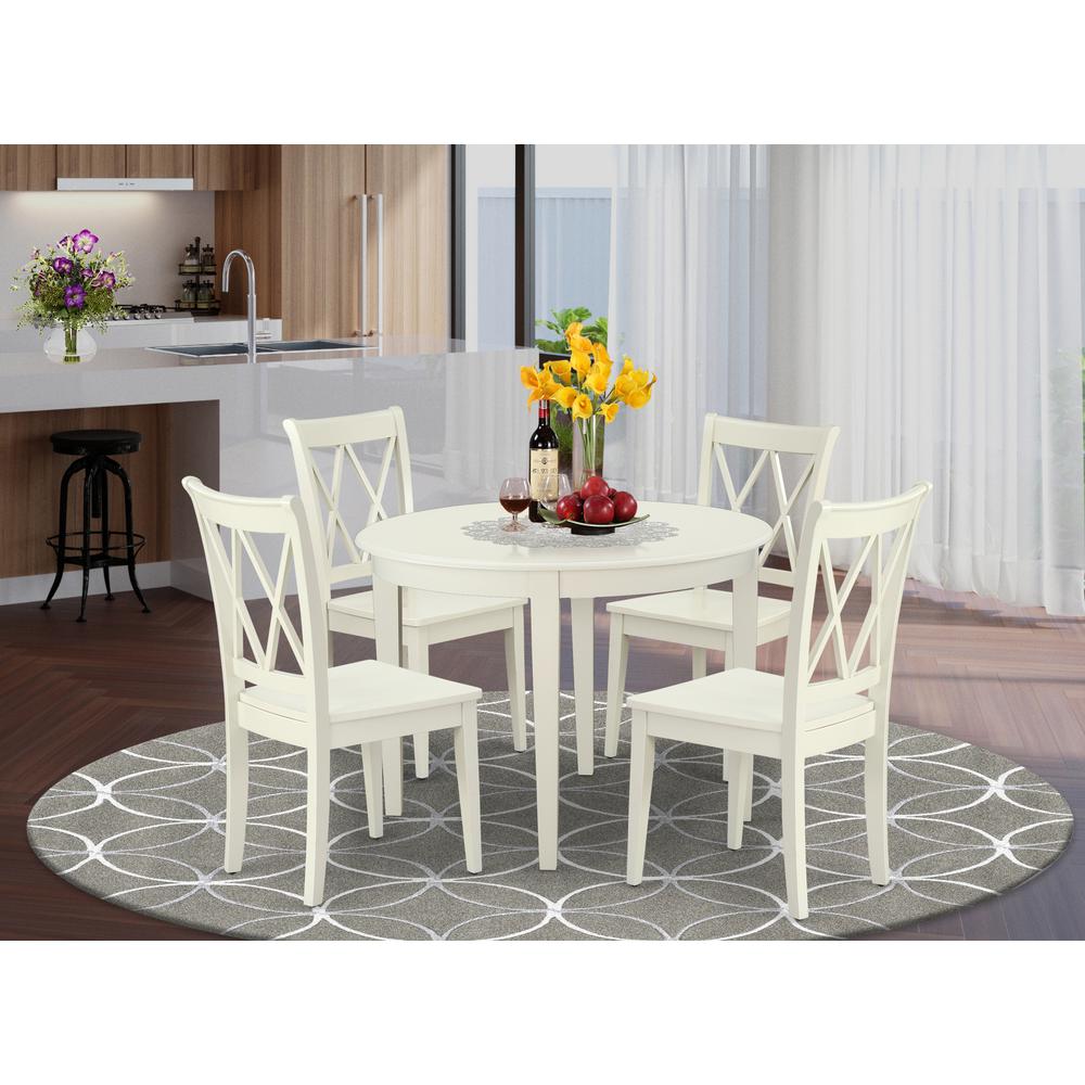 Dining Room Set Linen White, BOCL5-LWH-W