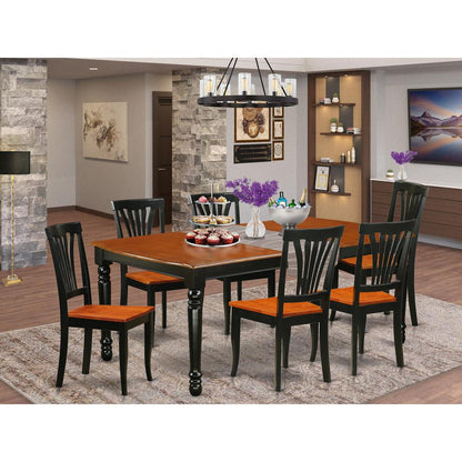 Dining Room Set Black & Cherry, DOAV7-BCH-W