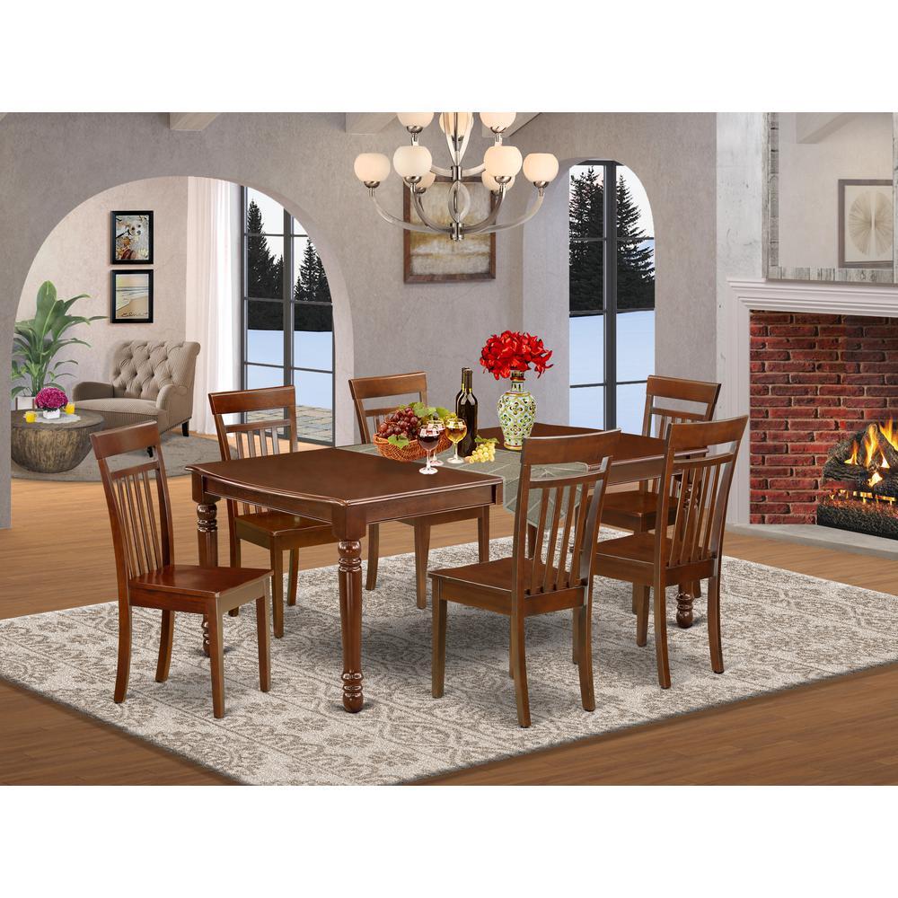 Dining Room Set Mahogany, DOCA7-MAH-W