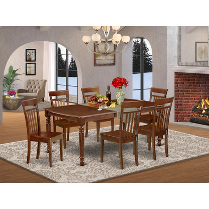 Dining Room Set Mahogany, DOCA7-MAH-W