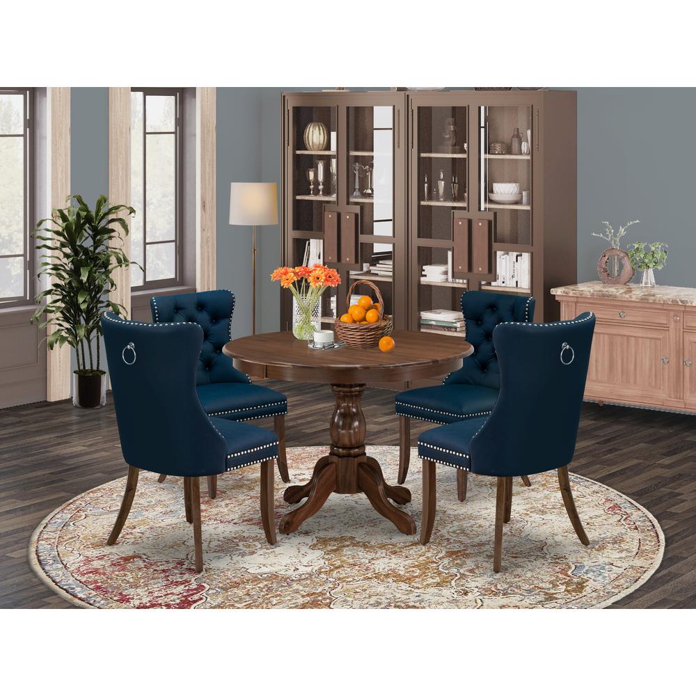 5 Piece Modern Dining Table Set Consists of a Round Kitchen Room Table
