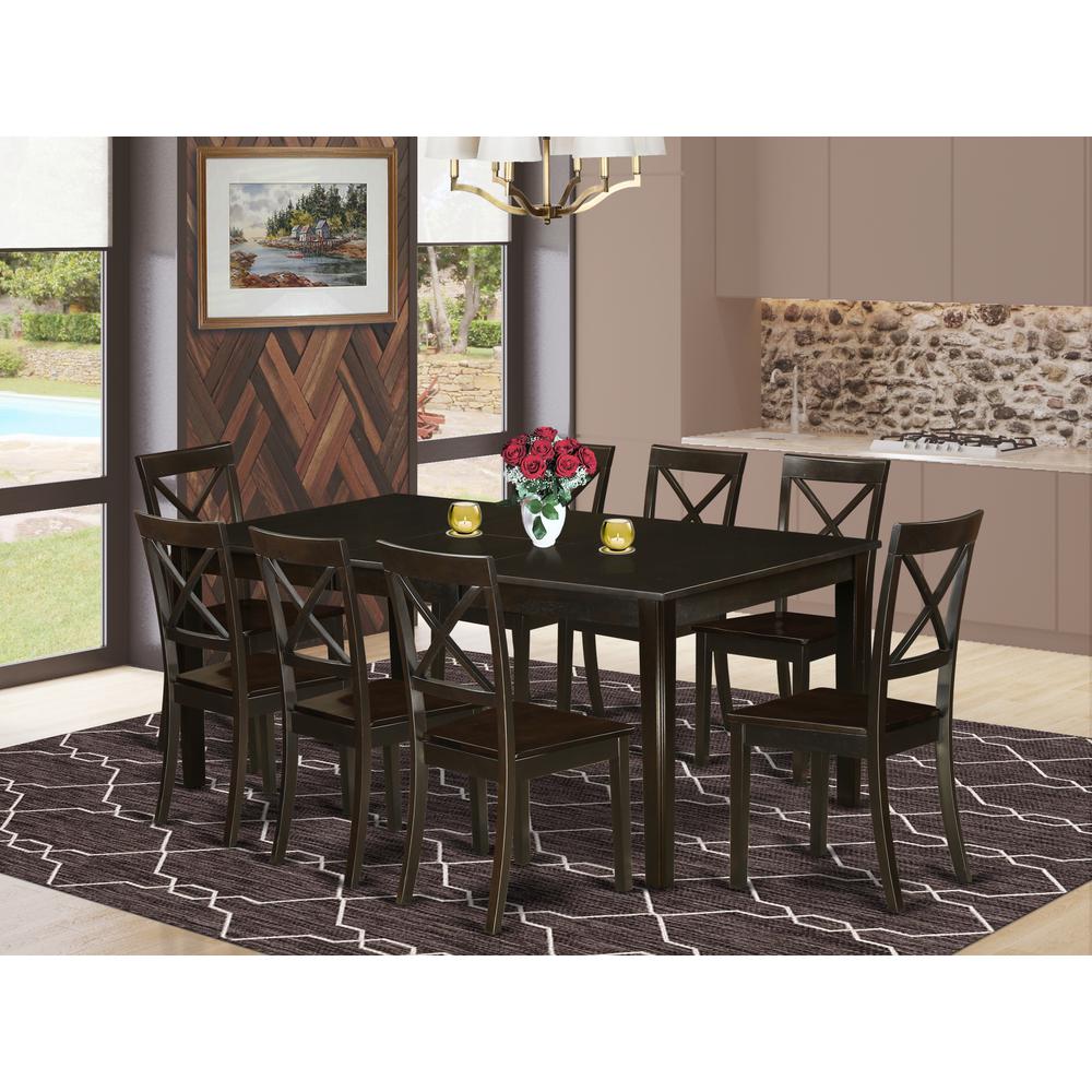 Dining Room Set Cappuccino, HEBO9-CAP-W