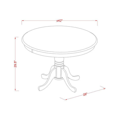 East West Furniture HLFO3-MAH-47 3-Piece Kitchen Dining Room Set Includes 1 Pedestal Dining Table and 2 Light Sable Linen Fabric kitchen chairs with Button Tufted Back - Mahogany Finish