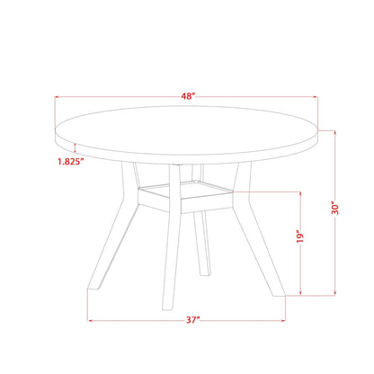 5-Piece Modern Dining Table A Kitchen Table, 4 Platinum Gray Dining Room Chairs