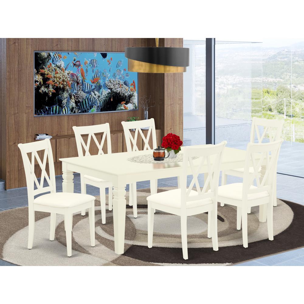 Dining Room Set Linen White, LGCL7-LWH-C