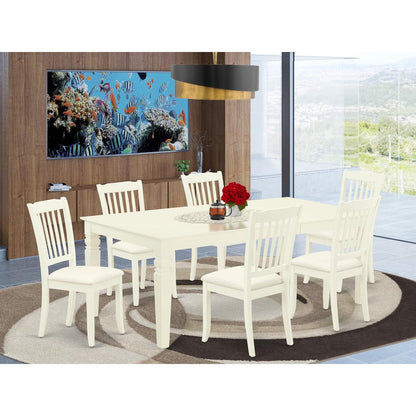 Dining Room Set Linen White, LGDA7-LWH-C