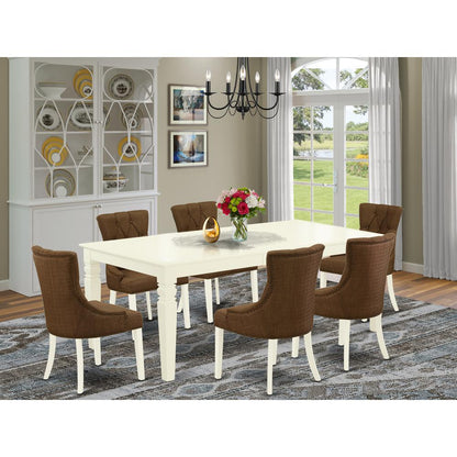 Dining Room Set Linen White, LGFR7-LWH-18