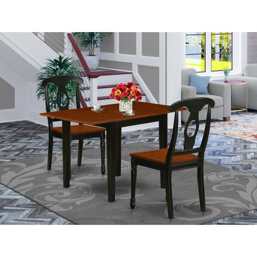 Dining Room Set Black & Cherry, NDKE3-BCH-W