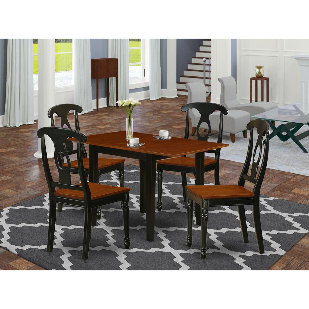 Dining Room Set Black & Cherry, NDKE5-BCH-W