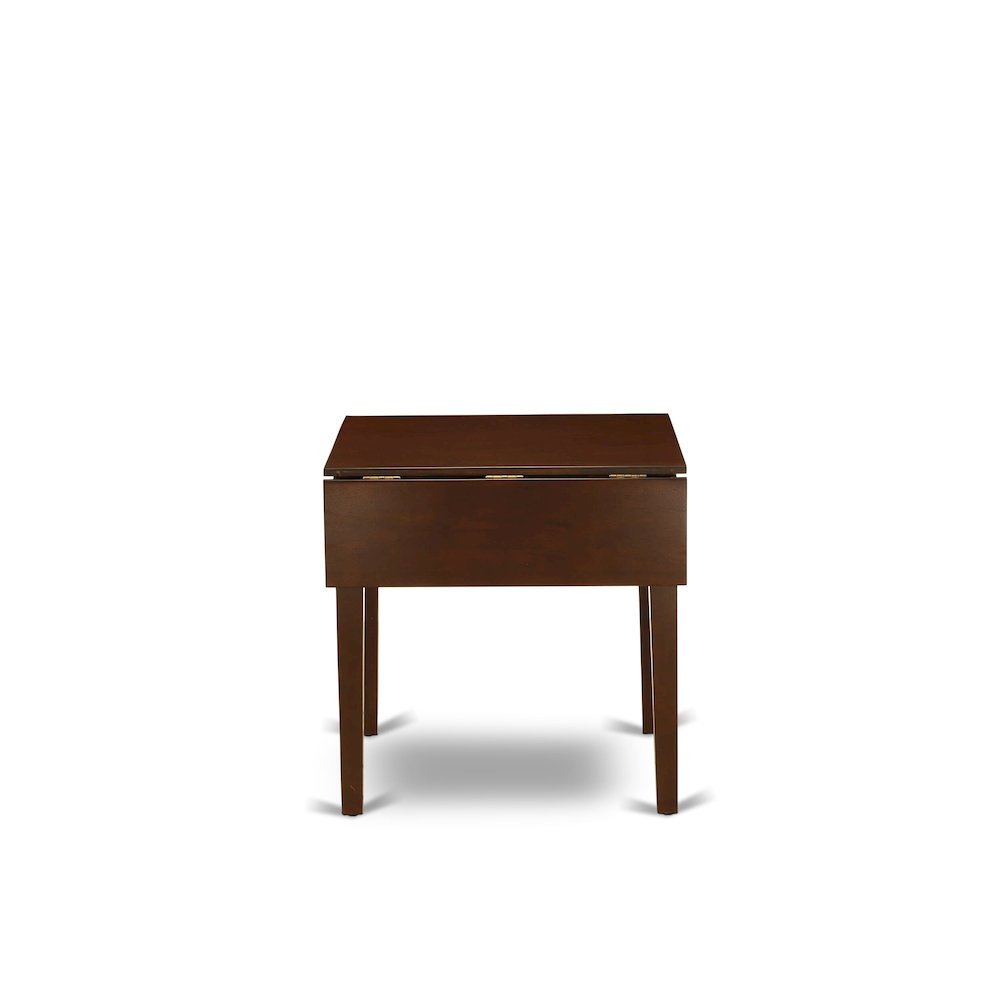 1NDAB3-MAH-72 Modern Dining Table Set 3 Pc - 2 Dining Room Chairs and a Dinner Table - Mahogany Finish Solid wood - Firebrick Red Pu Leather