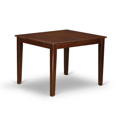 NFDL5-MAH-W - 5-Pc Dining Room Table Set- 4 Kitchen Chair with Wooden Seat and Slatted Chair Back - Butterfly Leaf Dining Table - Mahogany Finish