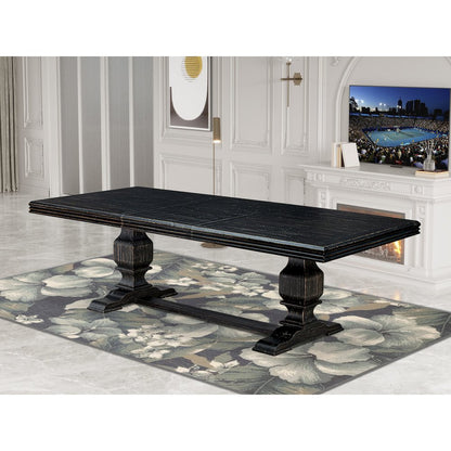 5 piece Kitchen Table Set of a Modern Dining Table and 4 Dark Grey Dinner Chairs
