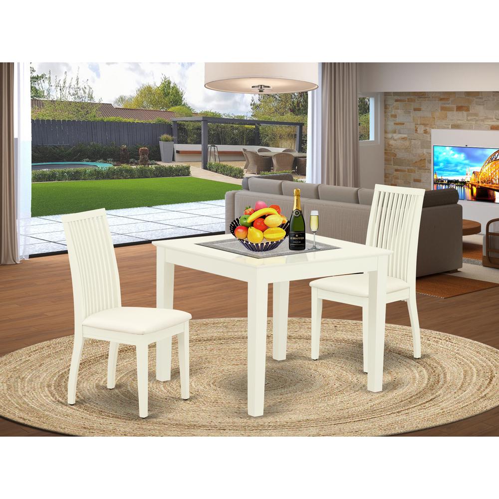 Dining Room Set Linen White, OXIP3-LWH-C