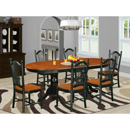 Dining Room Set Black & Cherry, PLDO7-BCH-W