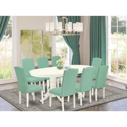 Dining Room Set Linen White, VAEN9-LWH-57