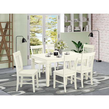 Dining Room Set Linen White, WENO7-LWH-W