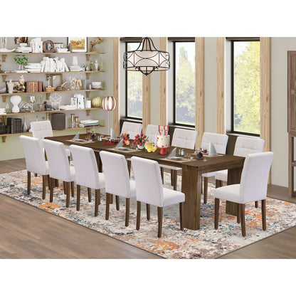 13 Pieces Extendable Dining Set Includes a Rectangle Kitchen Table