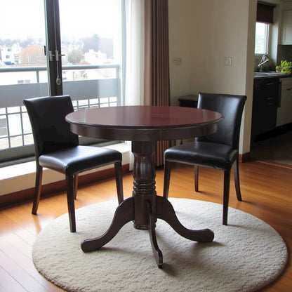 Elegant Small Round Dining Table – Solid Wood Table for 2 or 4