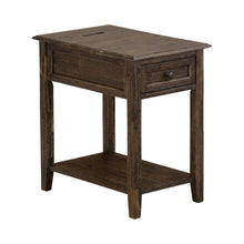 Distressed Jacobean Nightstand with Wooden Drawer and Stable Construction