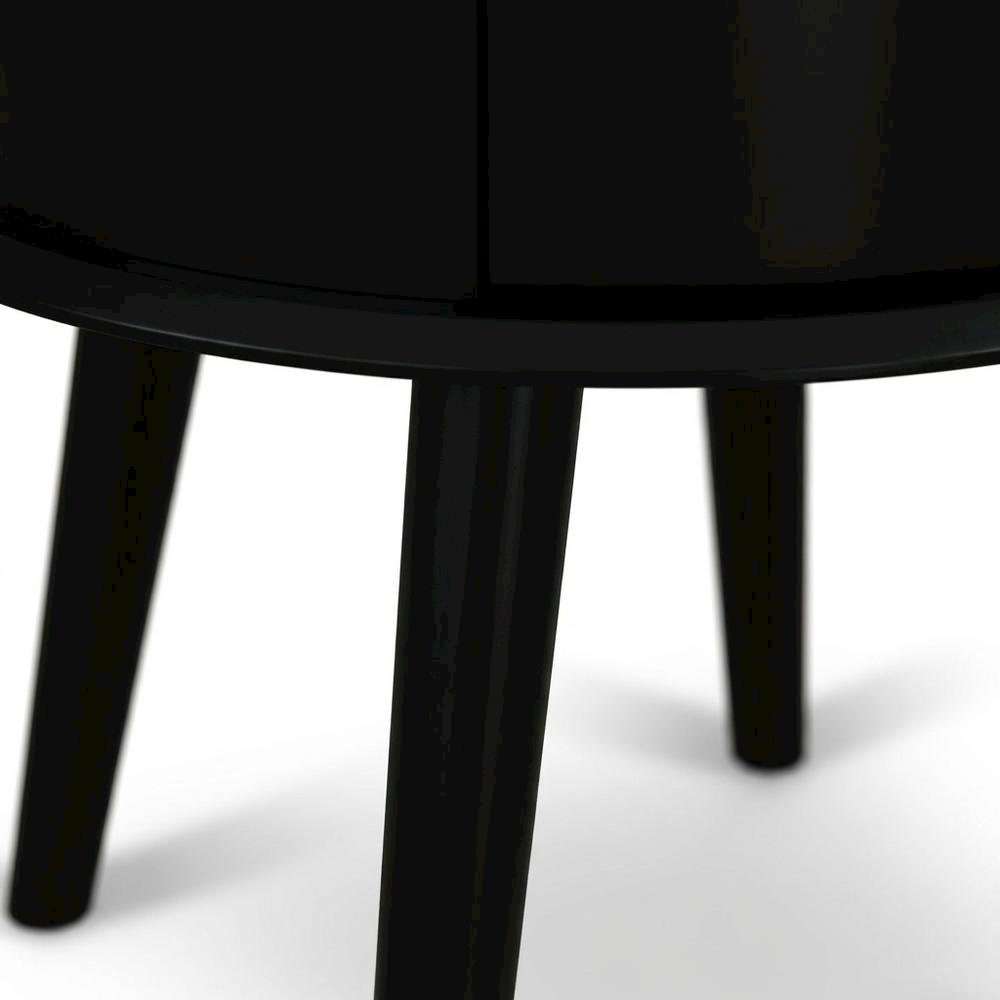 Black Bedroom Nightstand with Modern Design and Durable Construction