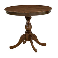 36 Inch Round Wood Dining Table in Walnut – Solid Pedestal Kitchen Table