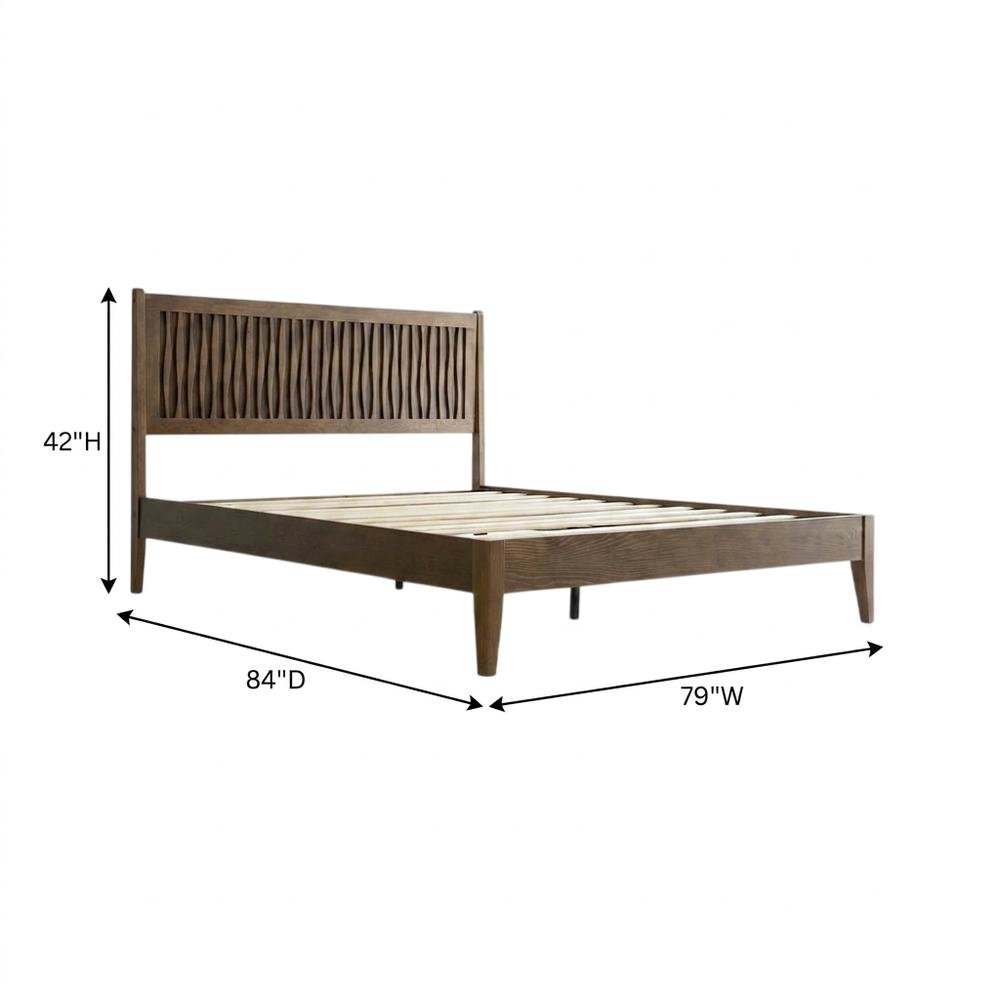Solid Wood Platform Bed, Headboard & Footboard, No Box Spring, Barnwood, King