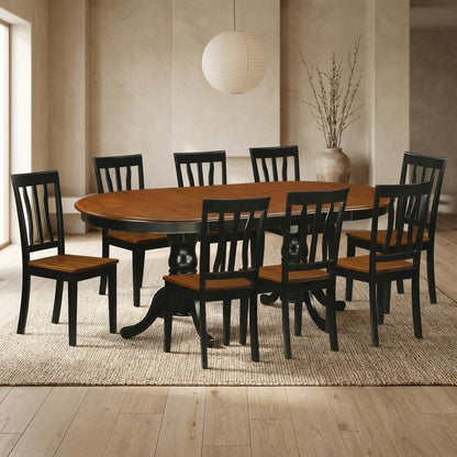 Elegant 9-Piece Dining Table Set – Solid Wood Dining Table for 8