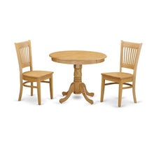 Solid Wood Round Small Kitchen Table & Chairs 3-Piece Dining Set