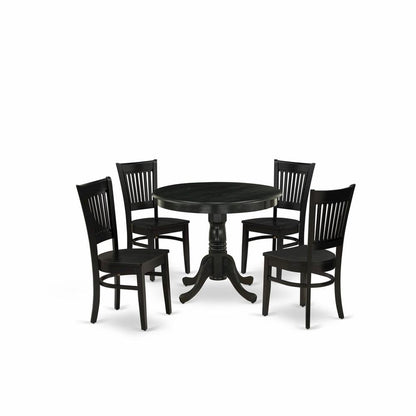 Black 5 Pc Breakfast Nook Table Set, Kitchen Table and Chairs for 4