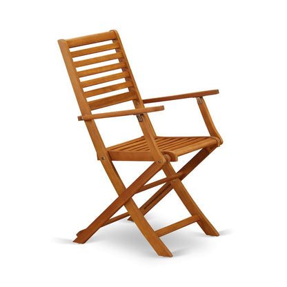 Solid Wood 3-Piece Patio Furniture Set with Bistro Table and Chairs