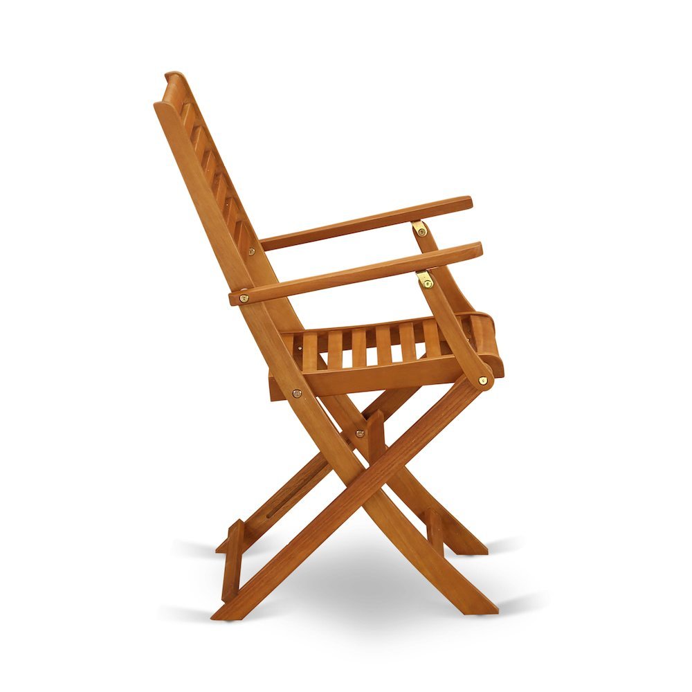 Solid Wood 3-Piece Patio Furniture Set with Bistro Table and Chairs