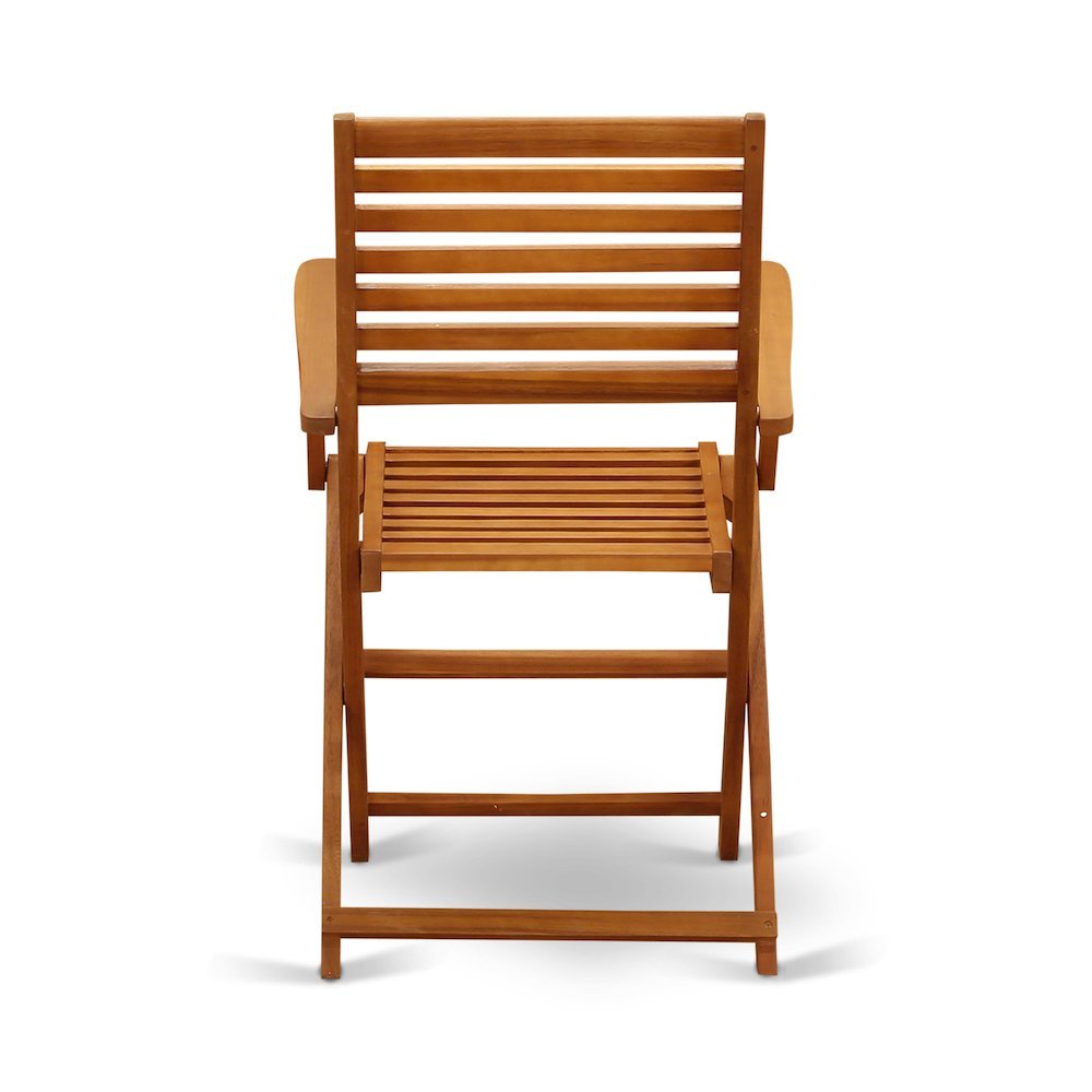 Solid Wood 3-Piece Patio Furniture Set with Bistro Table and Chairs