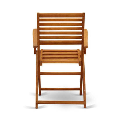 Solid Wood 3-Piece Patio Furniture Set with Bistro Table and Chairs