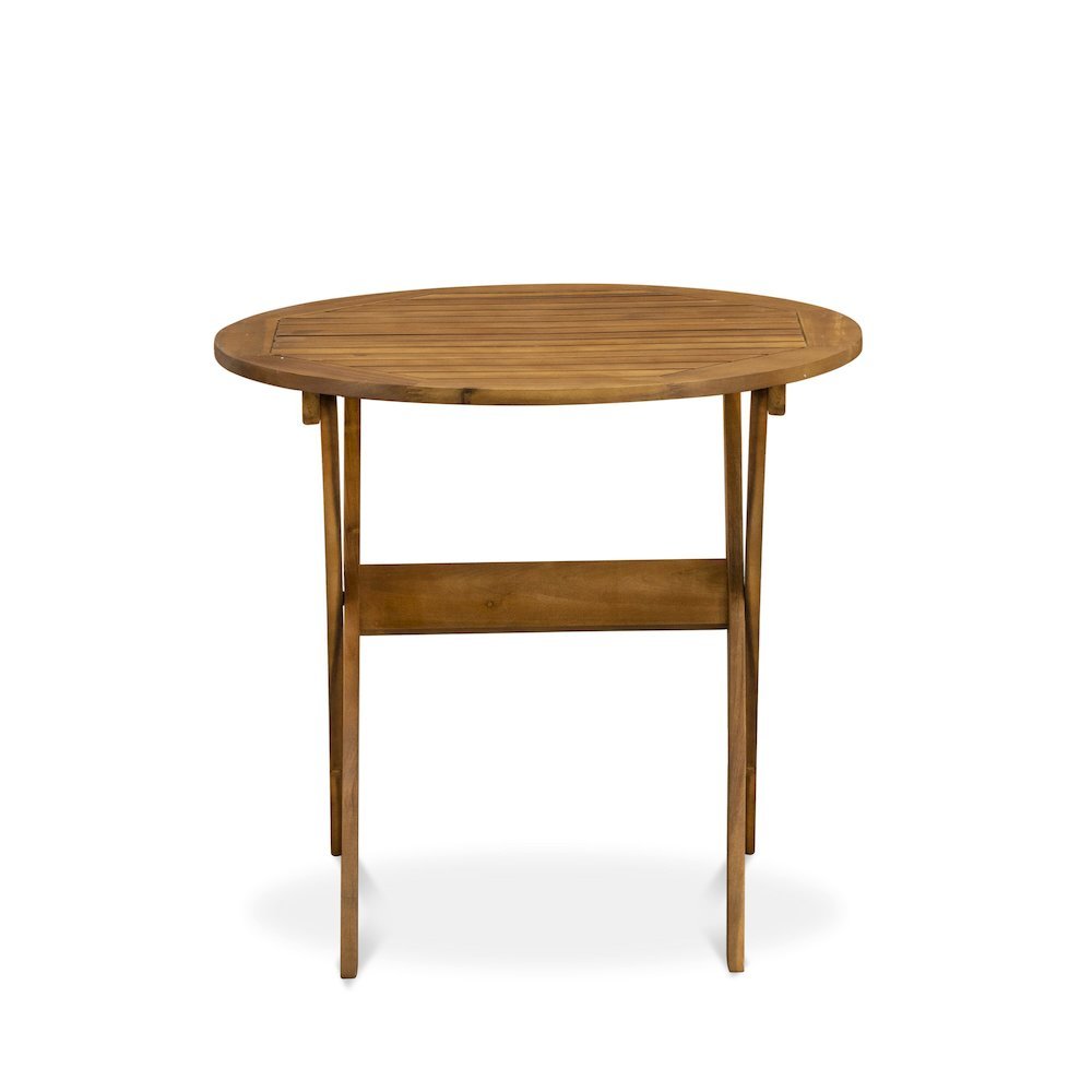 Solid Wood 3-Piece Patio Furniture Set with Bistro Table and Chairs