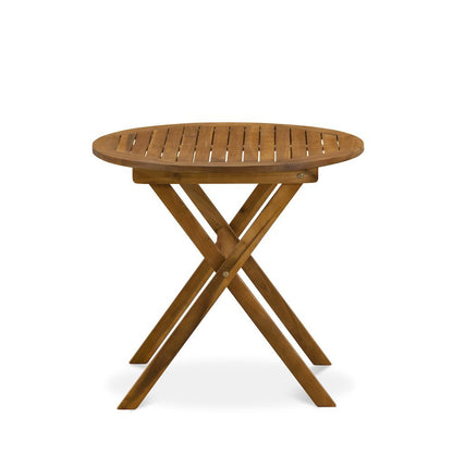 Solid Wood 3-Piece Patio Furniture Set with Bistro Table and Chairs